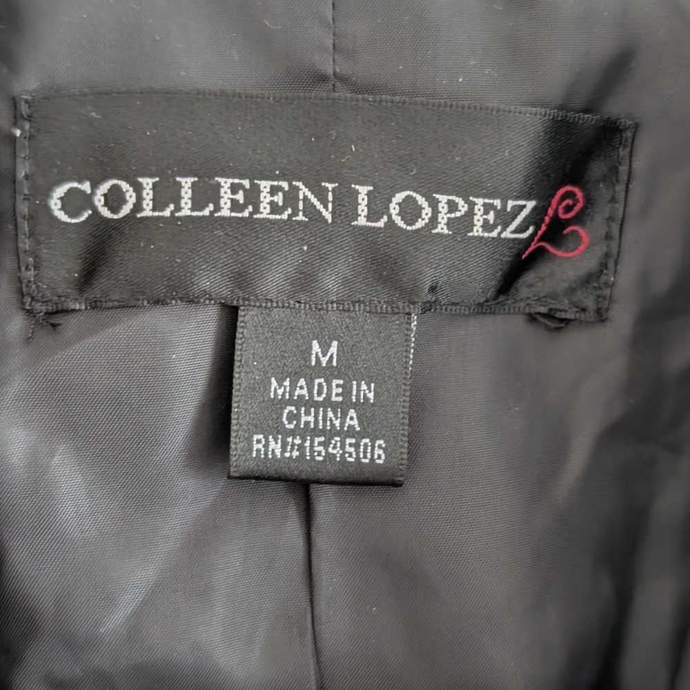 NWOT Colleen Lopez Black Faux Leather Jacket with Floral Embroidery - Picture 6 of 11